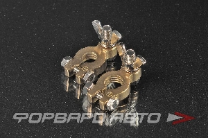 Клемма аккумуляторная "±" гайка барашек (латунь) (узкие) 1-4 AWG  negative + positive HI-POWER CBT-0010U3J-F