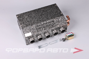 Отопитель салона дополнительный 12V (400*250*120) 5 труб, с реостатом  91314