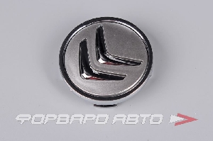 Колпачок ступицы для литых дисков Citroen, D57/60мм, h9-15мм, Silver+хром ободок, <> CT-01