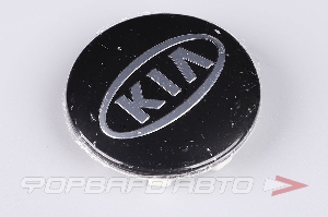 Колпачок ступицы для литых дисков Kia, D50/58мм, Black/silver лого в овале <> Kia, 49,1/59,3 B