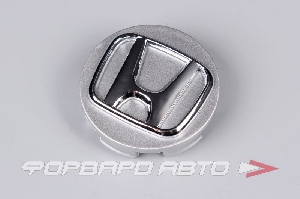 Колпачок ступицы для литых дисков Honda, D56/58мм, h9,2-22 Silver+3D хром лого, <> HD-01