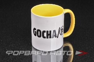 Кружка керамическая "GOCHA/31", белая, ручка желтая ФОРВАРД АВТО 