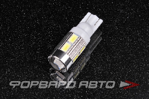 Лампа светодиодная 24V T10 5630 10SMD белая с линзой Китай 