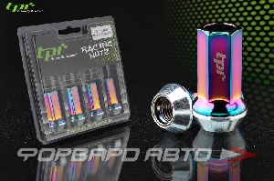 Гайки колесные 12*1,5*45 вращающийся конус, 4 шт., сквозные, сталь, поляризованные TPI C304545SF/PL-TPI