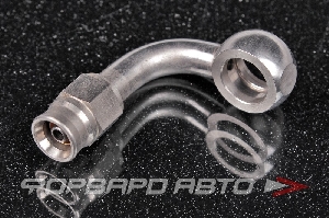 Фитинг BANJO AN3 - 10,2 мм, 90°, под тефлоновый шланг PTFE, нержавеющая сталь AB88 