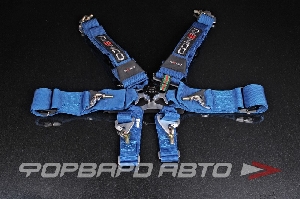 Ремни 6-ти точечные, 3"+2" HANS FIA 8853-2016 (до 2028 года) синий RAEMCO C-06B-H-AL