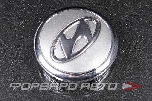 Колпачок ступицы для литых дисков Hyundai, D58/65мм, Silver+3D лого+хром ободок <> HY-03