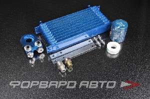 Радиатор масляный 250*130*50 10 рядов + проставка фильтра + 2 шланга AN10 (маслокулер / oil cooler) AUTOBAHN88 