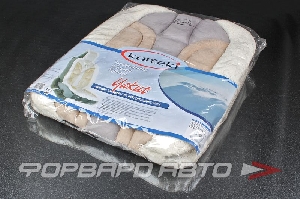 Накидка на сиденье из алькантары+иск.меха, утолщ.поролон, светло-корич. (1шт.) "KAITEKI YAKUT" KAITEKI 14765