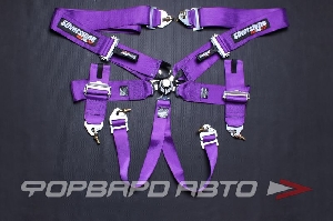 Ремни 5-ти точечные, 3"+3" фиолетовые FIA SILVERSTONE 