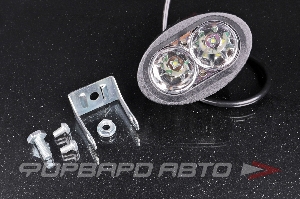 Фара светодиодная 12V/24V 20W 6000K, 2 диода дальний свет, 95*60*70 мм овальная SKYWAY S07201050