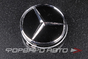 Колпачок ступицы для литых дисков Mercedes, D71/75мм, h32 Black/silver <> MB-18