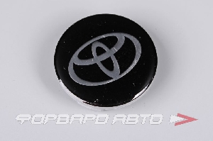 Колпачок ступицы для литых дисков Toyota, D56/59мм, /h5-21мм, глянец Black/silver, <> TY-04