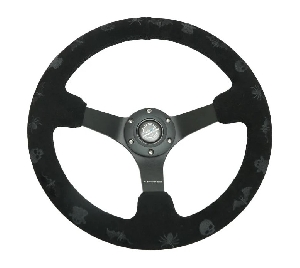Руль 350 мм, большой вылет, замша, черная нить (усиленный) SPOOKY NRG RST-036MB-SPOOKY