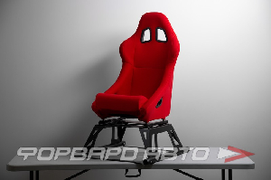 Сиденье спортивное - нерегулируемое "ковш" + салазки, красное, ткань  JBR1028 Red