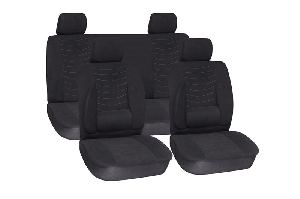 Чехлы на сиденье, универсальные (10предм.4подгол.) с поролоном, поиэстер (чёрные) AUTOVIRAZH AV-095902