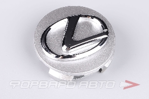 Колпачок ступицы для литых дисков Lexus, D55/62мм, Silver+3D хром лого <> LX-02
