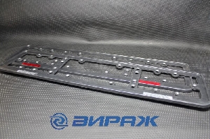 Накладка под номер пластиковая с катафотой (ЧЁРНАЯ) 2шт ДЕЛЬТА-ПРО 