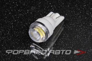 Лампа светодиодная 12V T10 белая, 2SMD 5630, линза KS-AUTO T10 SMD2(5630)LB