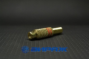Разъем RCA "гн" металл на кабель, пайка, кр/ч  