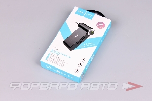 Ресивер-AUX проигрыватель Bluetooth V5.0 (AUX 3.5-3.5) с микрофоном, черный HOCO E58