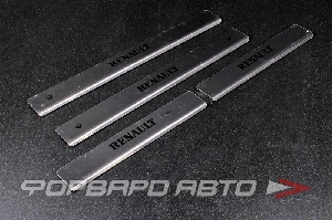 Накладки на пороги нержав. сталь Renault (Logan, Megan, Sandero) (4шт.)  