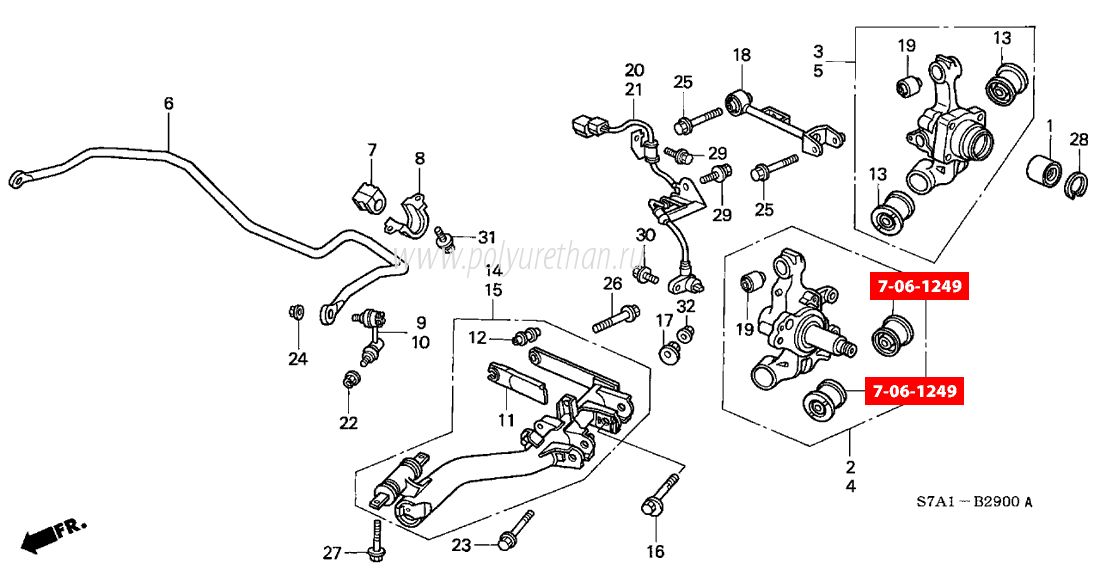 Сайлентблоки задней подвески хонда срв 3 схема