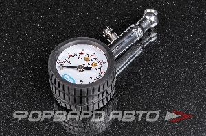 Манометр для проверки давления в шинах метал, с клапаном (блистер) AUTOVIRAZH AV-011406