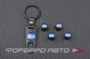 Колпачок вентиля колеса FORD с брелоком, черный MELCO RS-08277