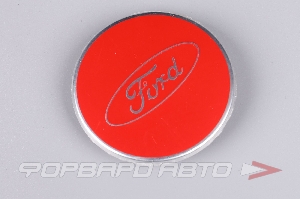 Колпачок ступицы для литых дисков Ford, D51/69мм, Red/silver лого <> Ford, 51,5/54-69