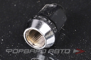 Гайка колеса 12*1,25*32 конус с выступом, ключ на 17, сталь, хром ВЕКТОР 311344 Cr