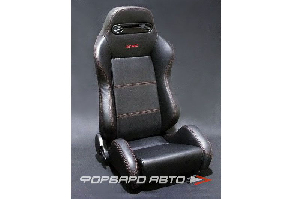 Кресло + салазки регулируемое черная кожа (красная нить) RECARO SR3 style  SPD/PU