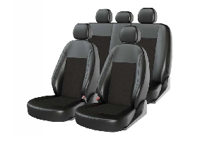 Чехлы на сиденья, универсальные (11предм.5подгол.) с поролоном, экокожа "ATOM JACQUARD" CARFASHION CRF10969, CRF10970