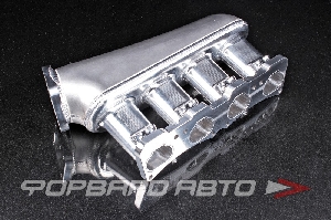 Коллектор впускной Nissan Silvia SR20VE/VET, ГБЦ P11, AN10 под 2 ряда форсунок + дроссель OEM TPS 72 мм PLAZMAMAN SR20VE 8-INJ INLET