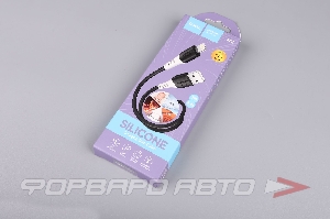 Кабель USB iPhone  силиконовый черный  1м HOCO X82