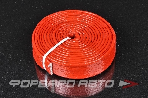 Термоизоляция шлангов и проводов с силиконовым покрытием 15,8 мм 3 метра, красная (Fireflex Silicone Fiberglass 5/8") TECHFLEX 