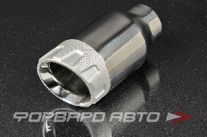 Насадка глушителя Вход = 61 мм Выход = 90 мм Длина = 190 мм комбинированная Алюминий/Нержавейка  (полированный хром/рифленый матовый) PROSPORT RS-07939