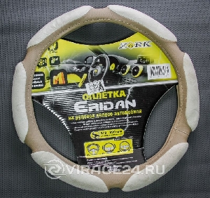 Оплетка руля (М) 6 подушек, тектиль/иск. замша, бежевая в ассортименте ZORK 