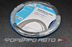 Оплетка руля кожзам с рисунком сер. (M) ISKY 103192