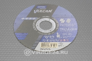 Круг отрезной 115х1,0х22 (сталь) VULCAN NORTON 