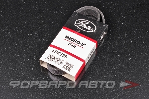 Ремень поликлиновой 6PK738 (2JZ DC Power с натяжителем Forward Racing), ВАЗ 2110 GATES 6PK738