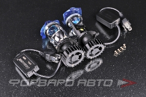 Cветодиодные мини-линзы головного света H4 9-16V  35/45W, с вентилятором AOZOOM Lens/H4 12V