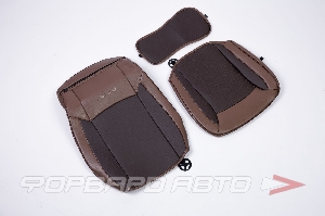 Накидки на сиденья (3 пред.) каркасная на переднее сиденье, экокожа  3D каркас, поролон 10 мм., AIRBAG, AUTOPROFI HIT-310 G