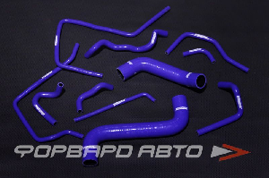 Патрубки всей системы охлаждения силиконовые Subaru Impreza WRX GDB STI 00-07 черные AUTOBAHN88 