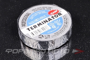 Изолента 19мм*20м/т0,21мм всепогодная, огнеупорная (черная) TERMINATOR ICA8P