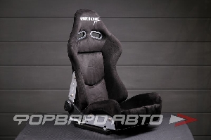 Сиденье спортивное - регулируемое "полуковш" + салазки, черное, Japan SPS, замша BRIDE STYLE JBR1020 Black