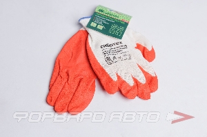 Перчатки трикотажные полиэфирные, латексное рельефное покрытие СИБРТЕХ 67767