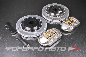 Комплект тормозной системы пер+зад R18 Subaru Impreza WRX STI (GDB) (суппорта + диски + колодки + шланги) BREMBO STYLE WRXSTI