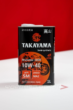 Масло моторное 10W40 1л, 4T Mototec 5000 SM MA-2 металл (с) TAKAYAMA 6056099