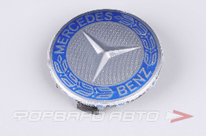 Колпачок ступицы для литых дисков Mercedes, 70-76-75мм h7.5-17мм Silver/Blue <> MB-07